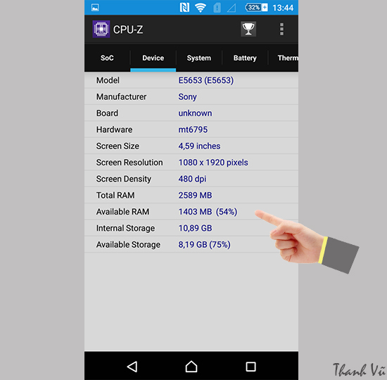 Huong dan test CPU-Z tren Sony Xperia M5 Single Sim 3
